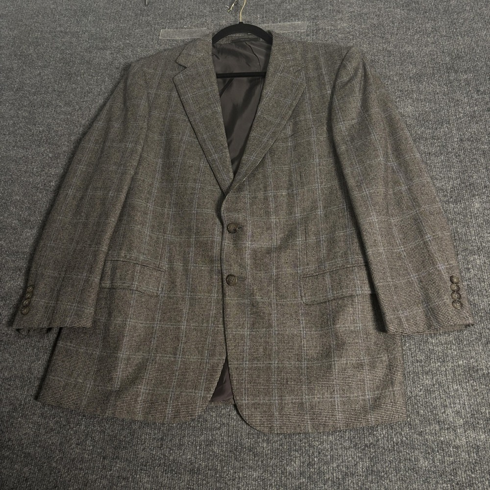 Ermenegildo Zegna Sport Coat Mens 42R Gray Glen Plaid Wool Cashmere 2 Button - Picture 2 of 16